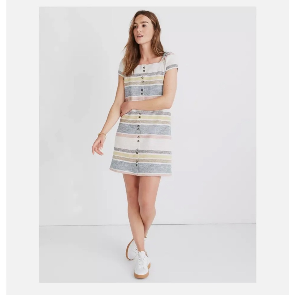 Madewell texture and thread striped plus size dress